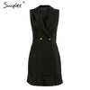 Simplee White blazer work dress women