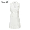 Simplee White blazer work dress women